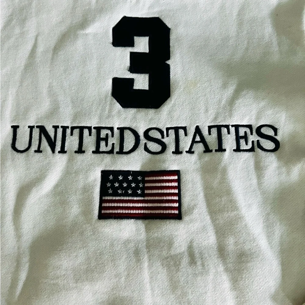 POLO RALPH LAUREN White Hoodie with USA and Polo Logo Boys Size Medium NWT